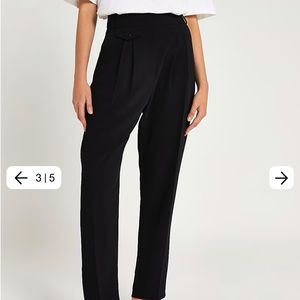 Black Pleated Trousers - River Island